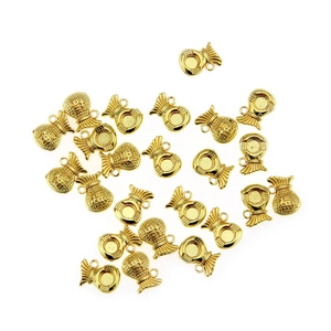 Goldene Glücksbeutel Anhänger für Bastelarbeiten und Schmuckherstellung Zubehör