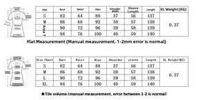 Size chart for evening dress showing bust, waist, and hip measurements in centimeters