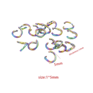 Regenboog roestvrijstalen buigringen 1x5mm voor DIY sieraden maken connector ringen