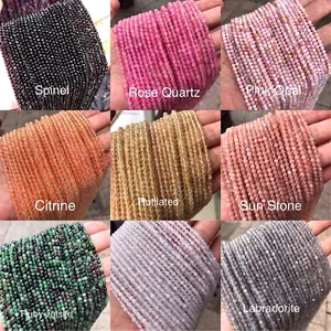 Faceted natural gemstone beads collection featuring Rose Quartz Citrine and Moonstone
