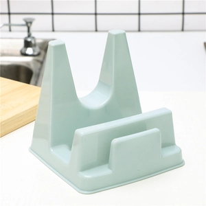 Multifunctional green kitchen rack for pot lids and cutting boards with water tray