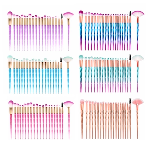 Professional Makeup Brushes Synthetic Fiber Gradient Diamond Cut Unicorn Style Eyeshadow Powder Foundation Cosmetic Tools