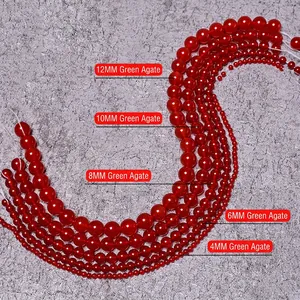Natural red agate round beads for DIY jewelry in sizes 4mm 6mm 8mm 10mm 12mm