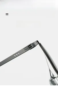 Detail of matte black temple hinge with hollowed design for ultra-light business glasses