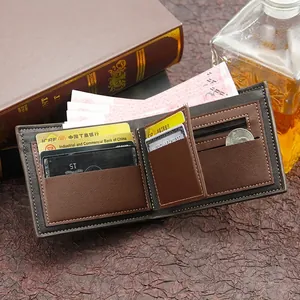 Men's vintage bifold leather wallet with multi-card slots and a secure zipper coin pocket