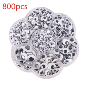 Assorted Sizes Plastic Googly Eyes Set Black White Wiggle Eyes With Storage Box For DIY Doll Making Craft Projects Halloween Accessories