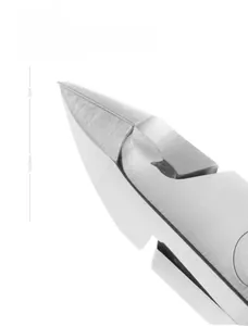 Macro shot of precise stainless steel cuticle nipper tips showing tight closure detail