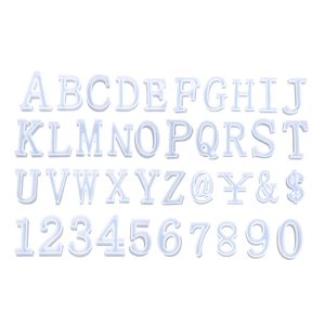 3D alphabet and number silicone resin molds set including 26 letters and symbols
