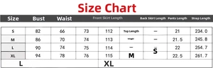 Size guide with bust, waist and length measurements for the sheer sexy summer dress