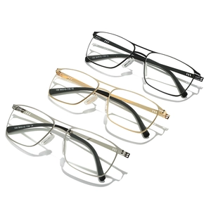 Classic metal pilot reading glasses in black, gold, and silver finishes with a double bridge