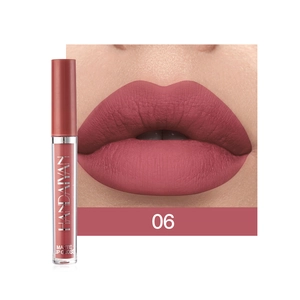Handaiyan matte liquid lipstick shade 06, waterproof long lasting velvet lip gloss makeup.