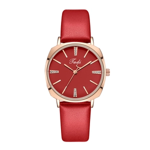 Women Quartz Watch Rhinestone Alloy Case PU Leather Strap Fashion Casual Ultra Thin Luxury Wristwatch