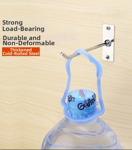 Detail showing high load-bearing capacity of cold-rolled steel hook with water bottle
