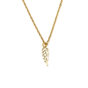 Polished Stainless Steel Angel Wings Pendant Necklace Women Hollow Out Dream Wing Laser Cut Sweater Chain