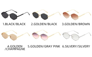 Collection de six lunettes de soleil œil de chat géométriques en diverses couleurs