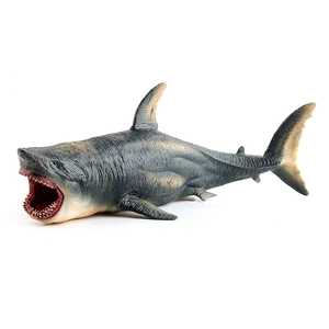 Realistic great white shark toy model with open mouth and detailed skin texture