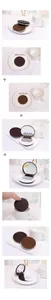 Mini chocolate cookie mirror and comb set, featuring a portable folding round design