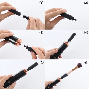 6-stappen reeks voor het monteren van de elektrische make-up borstelreiniger set