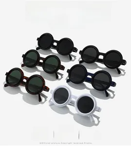 Matrix-Anzeige von runden Vintage-Sonnenbrillen in sechs verschiedenen Farben