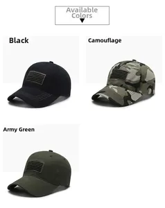 Détails de la casquette tactique en noir, camouflage et vert armée pour hommes