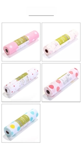 Rolls of moisture-proof cabinet liners with various floral and polka dot prints