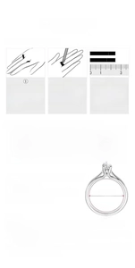 Size guide for S925 sterling silver moissanite ring with detailed measurements and tips