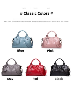 Detail view of lychee pattern Boston handbags available in five vibrant classic colors