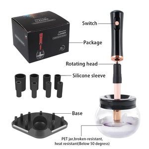 Elektrische make-up kwastenreiniger set met PET-kom en 8 siliconen adapters