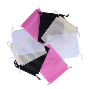 Multi-colored non-woven drawstring bags for shoes and clothes storage in four colors