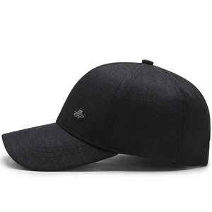 Casquette de baseball noire pour hommes seniors avec logo RZG en métal et visière incurvée