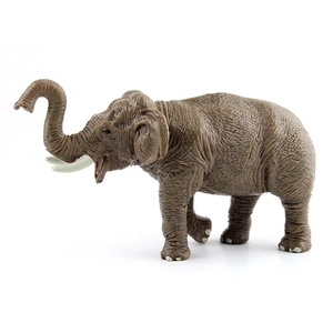 Realistic solid elephant toy model for children with detailed brown skin texture