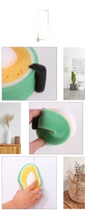 Detail showing the thick multi-layer avocado sponge with flexible texture and soft foam