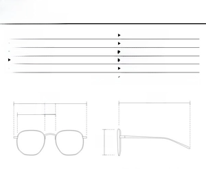 Detailed size parameters and dimensions for oversized square retro sunglasses