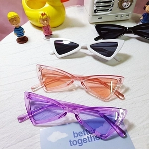 Kids Y2K triangle cat-eye sunglasses in multiple stylish colors for boys and girls
