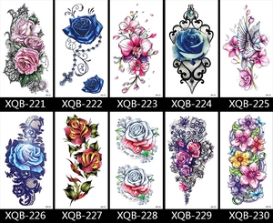 Catalog view of ten temporary tattoo designs featuring floral and lace patterns