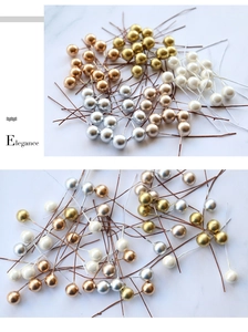 Detail of 10mm metallic and pearl finish craft berries with flexible wire stems