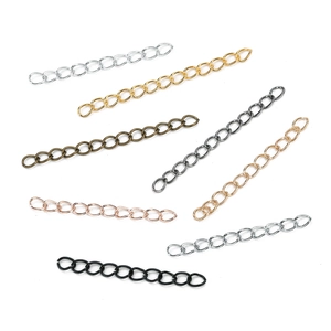 Adjustable iron extender chains for DIY jewelry in multiple metallic finishes and colors