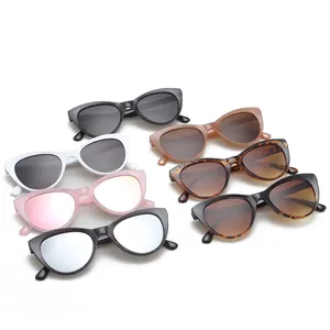 Retro cat-eye sunglasses collection in ivory white, tea, and leopard print colors