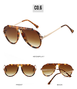 Three-view display of tortoise pilot sunglasses with brown gradient lenses and gold temples