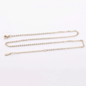 2mm gold stainless steel chain necklace with lobster clasp and S925 engraved tag