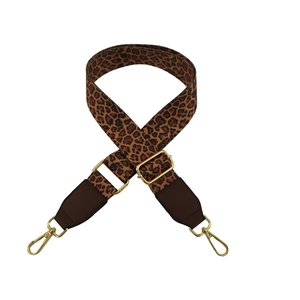 Verstellbarer breiter Schultergurt mit Leopardenmuster und goldfarbenen Metallhaken