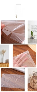 Detail view showing the perforated edge and tear-off line of transparent food storage bags