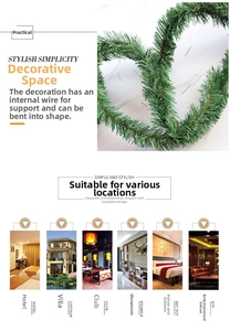 Close-up of flexible green PVC garland with wire core for versatile holiday styling