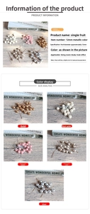 Macro detail of 12mm metallic artificial berries with flexible wire stems for DIY crafts