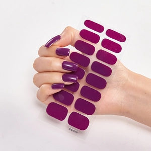 Lila Nagellack-Aufkleber CS-020 minimalistisches Set mit 16 Stück für die Maniküre