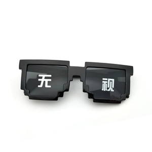 Close-up of black pixel-style Thug Life sunglasses with white 无视 text detail