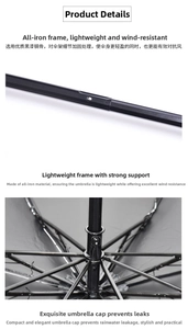 Detailed macro view of black steel umbrella ribs and reinforced frame structure