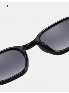 Close-up of comfortable integrated nose pads on minimalist black stylish sunglasses