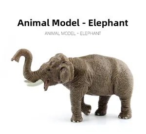 Detailed texture of brown elephant toy model with realistic skin and curved trunk
