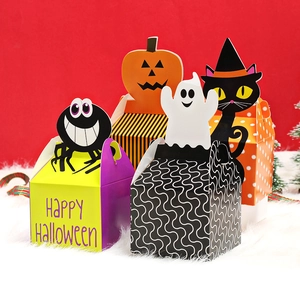 Halloween Gift Boxes Cardboard 3D Cartoon Spider Ghost Pumpkin Portable Candy Cookie Packaging For Trick Or Treat Party